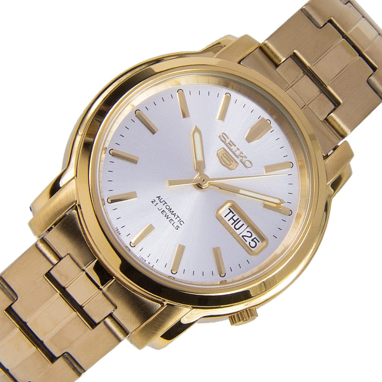 5-SNKK74K1 Reloj Seiko Serie 5 Hombre Acero Inoxidable Dorado - Vista 5
