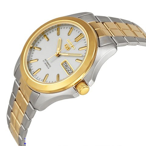 5-SNKK94K1 Reloj Seiko Automatic 5 Hombre Acero Bicolor Esfera Blanca - Vista trasera
