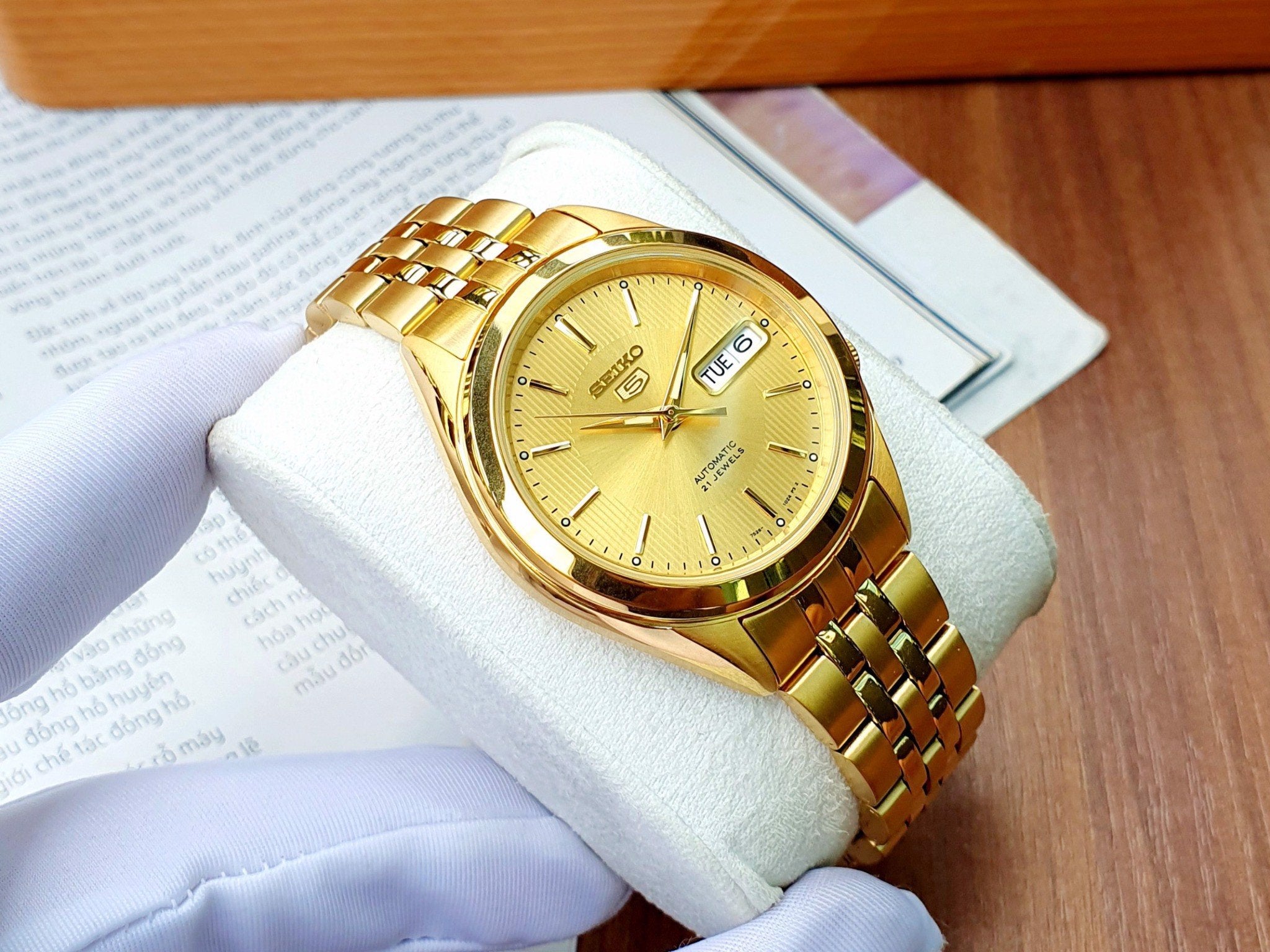 SNKL28K1-5 Reloj Seiko Serie 5 Hombre Acero Dorado