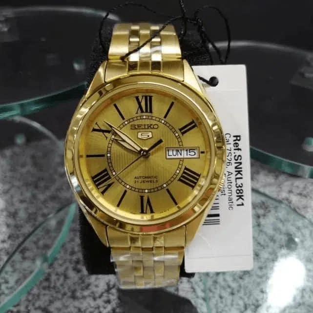 SNKL38 Reloj Seiko Automatic 5 Hombre Acero Inoxidable Dorado