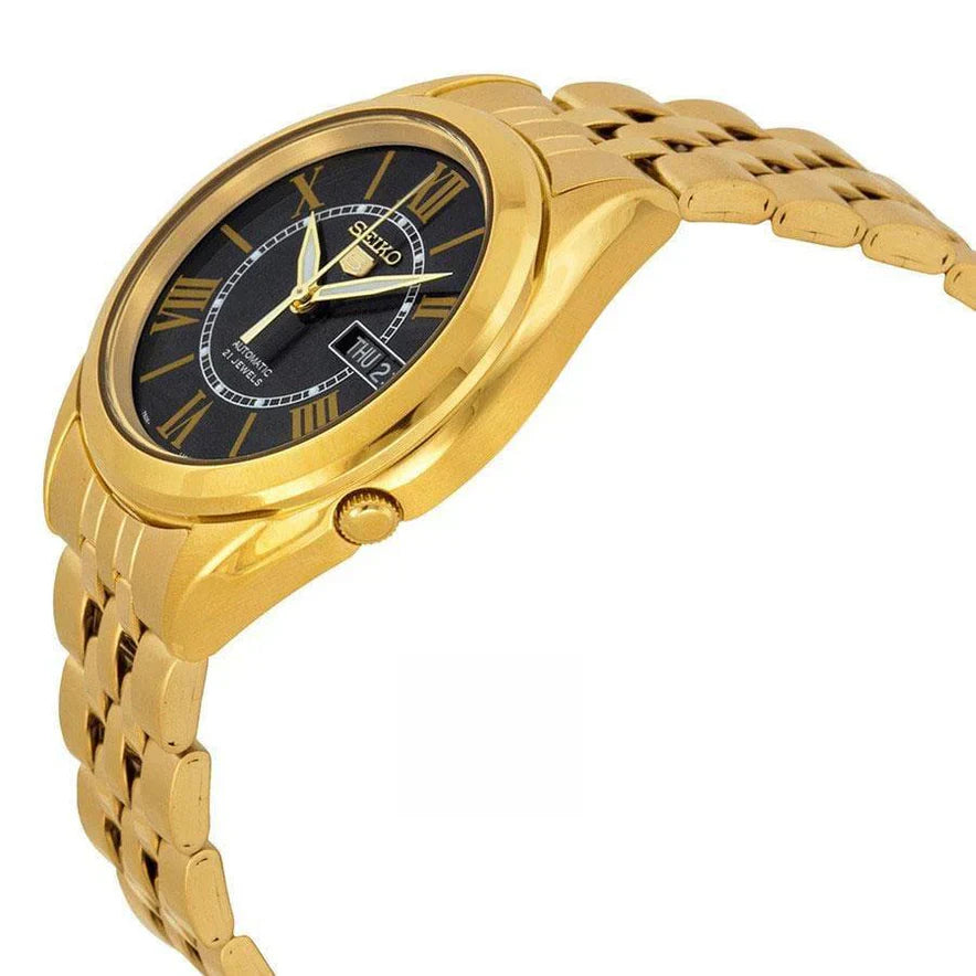 SNKL40K1 Reloj Seiko Automatic 5 Hombre Acero Dorado Esfera Negra