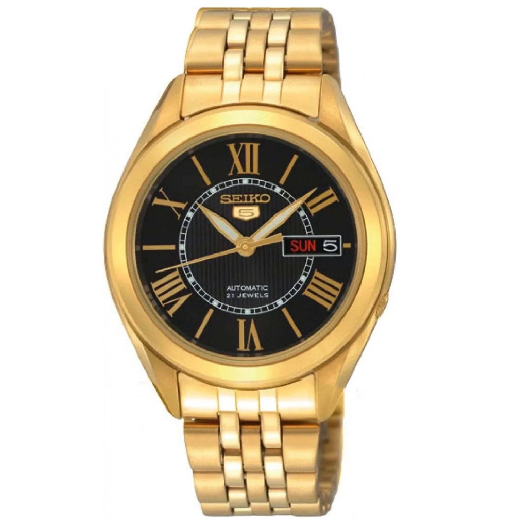 SNKL40K1 Reloj Seiko Automatic 5 Hombre Acero Dorado Esfera Negra