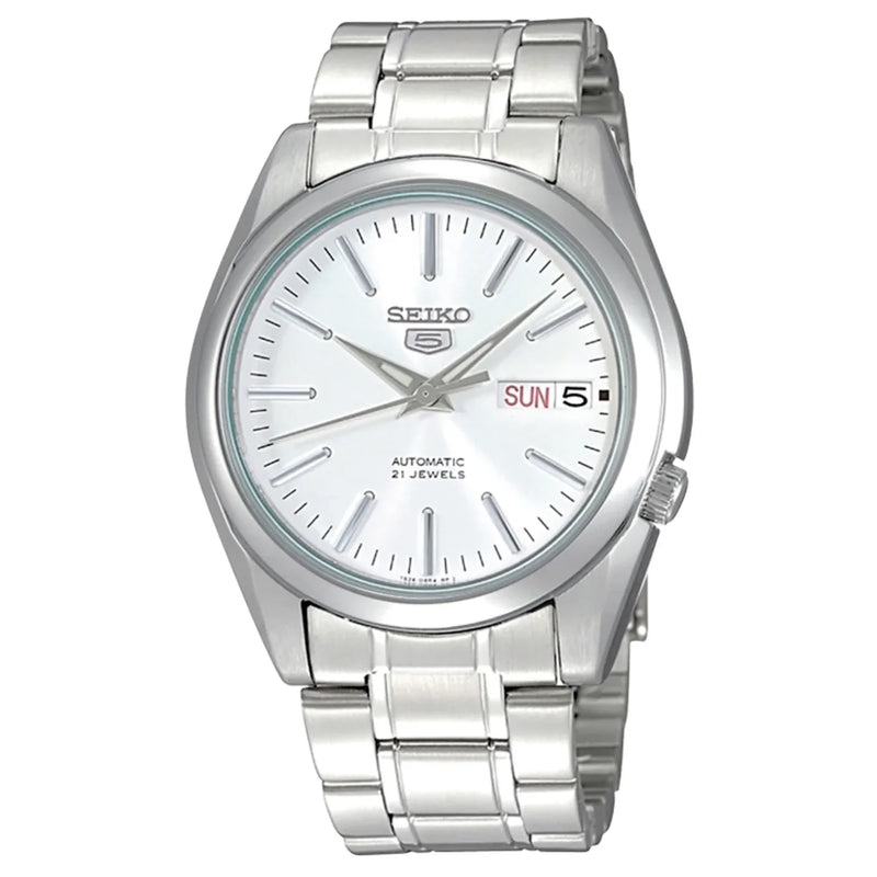 SNKL41K1 Reloj Seiko 5 para caballero pulsera de metal plateado