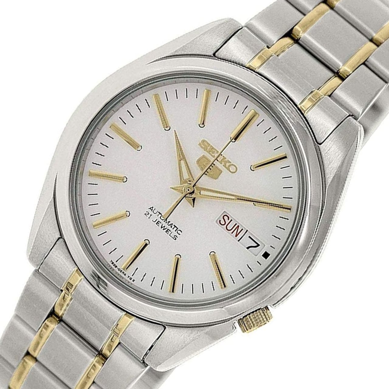 5-SNKL47K1 Reloj Seiko Automatic 5 Hombre Acero Bicolor Esfera Blanca - Vista trasera