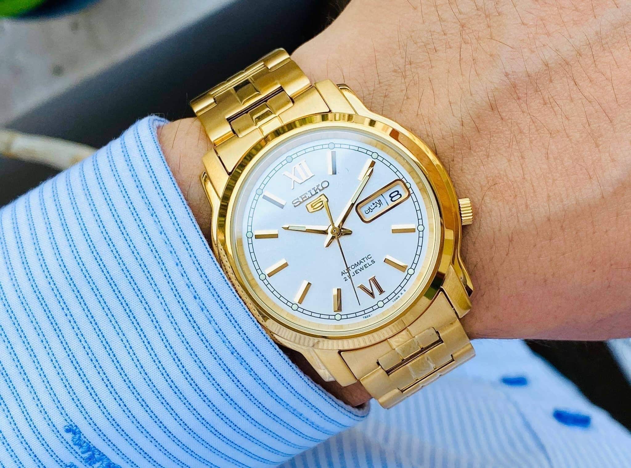 SNKL58K1-5 Reloj Seiko Serie 5 Hombre Acero Dorado