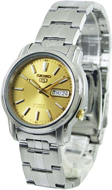 SNKL81-5 Reloj Seiko Automatic 5 Hombre Acero Esfera Dorada