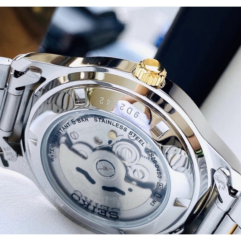 SNKP14K1-5 Reloj Seiko Automatic 5 Hombre Acero Bicolor Esfera Blanca