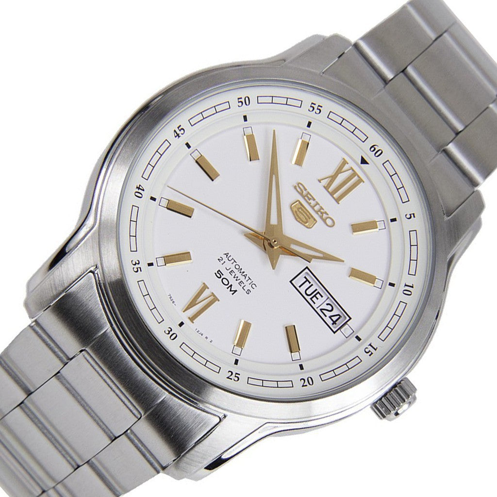 SNKP15K1-5 Reloj Seiko Automatic 5 Hombre Acero Esfera Blanca