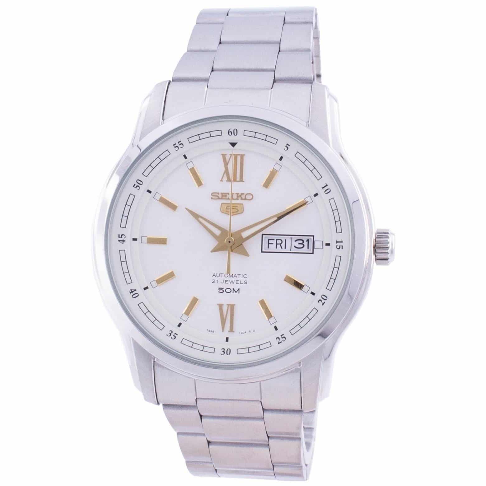 SNKP15K1-5 Reloj Seiko Automatic 5 Hombre Acero Esfera Blanca