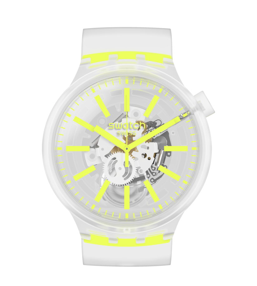 SO27E103 Reloj Swatch Yellowinjelly de caballero banda de caucho - Resina Blanco