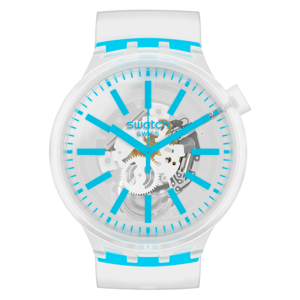 SO27E105 Reloj Swatch Big Bold Unisex Silicona Blanco Azul