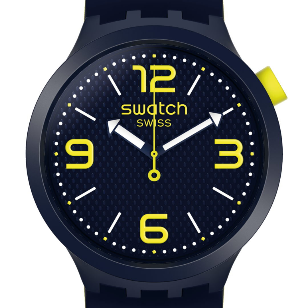 SO27N102 Reloj Swatch Big Bold Hombre Silicona Azul Neón