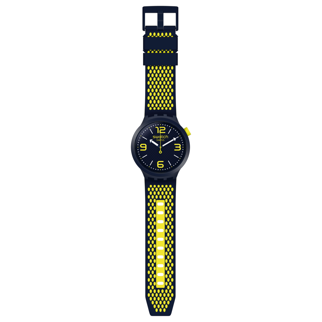SO27N102 Reloj Swatch Big Bold Hombre Silicona Azul Neón