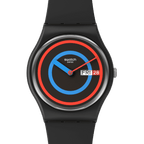 SO28B706 Reloj Swatch Circling Black Unisex pulsera de resina - Resina Negro