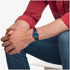 SO28N110 Reloj Swatch LA Night Blue de hombre correa de resina - Resina Azul
