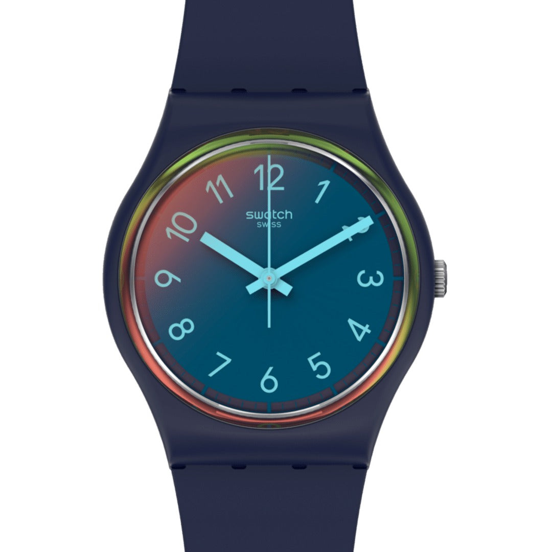 SO28N110 Reloj Swatch LA Night Blue de hombre correa de resina - Resina Azul