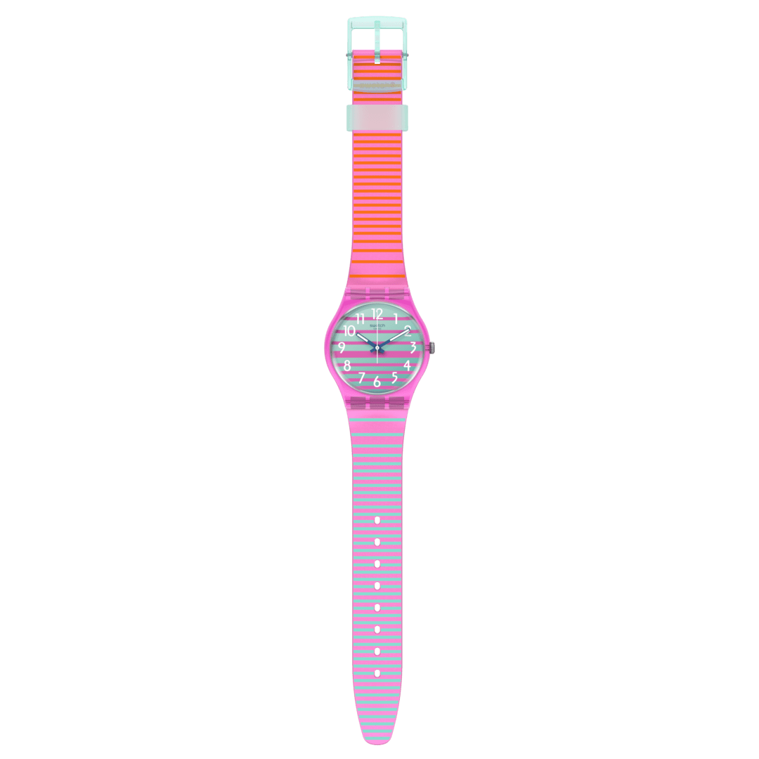 SO28P105 Reloj Swatch Electrifying Summer unisex banda de silicona - Resina Bicolor