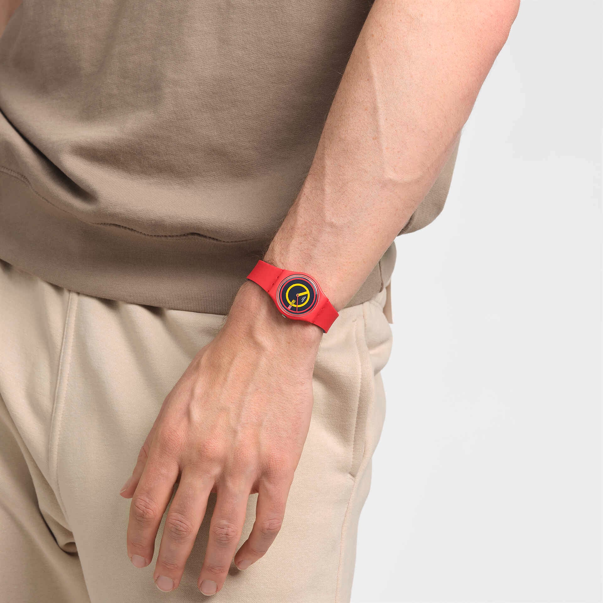 SO28R702 Reloj Swatch Concentric Red unisex banda de caucho - Resina Rojo