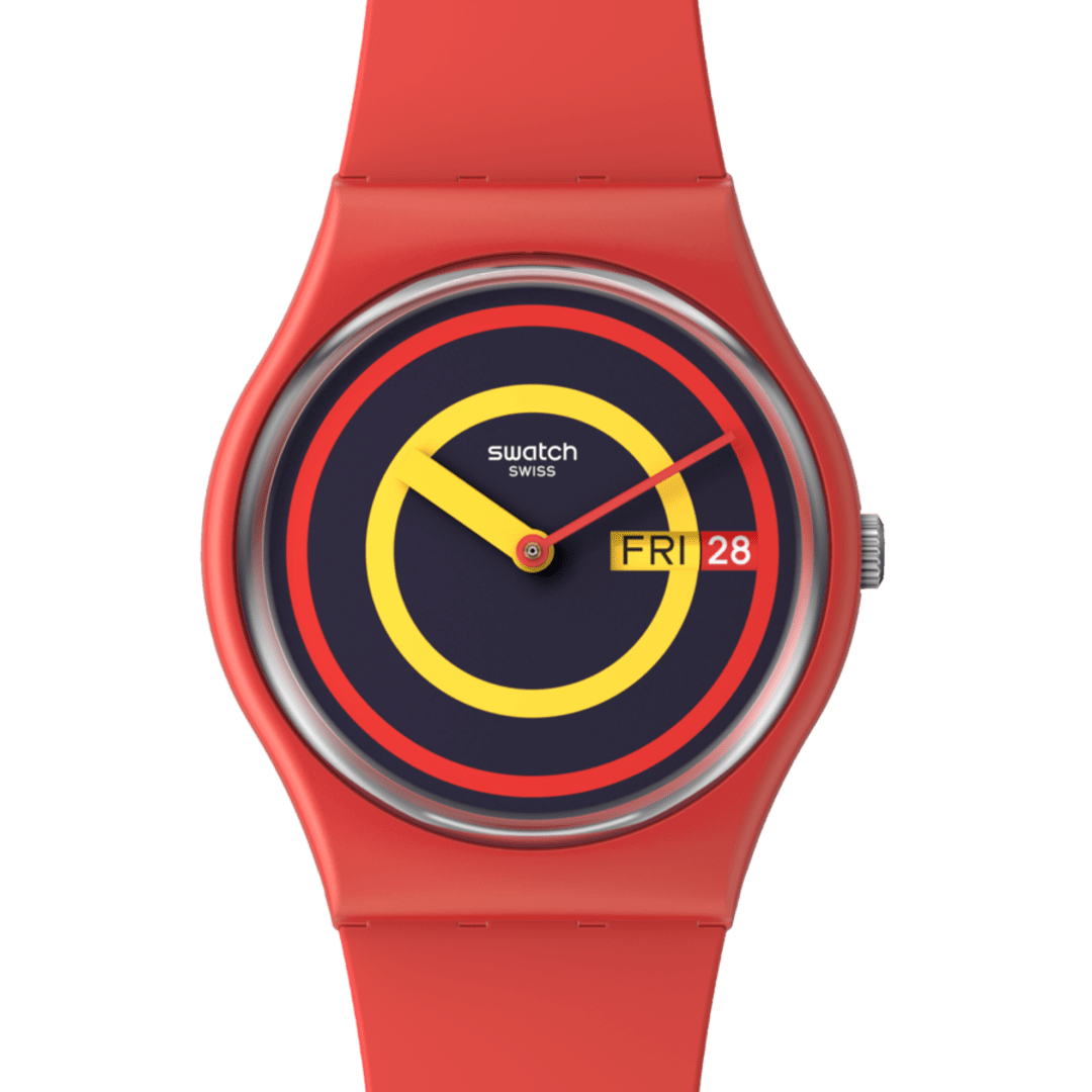 SO28R702 Reloj Swatch Concentric Red unisex banda de caucho - Resina Rojo