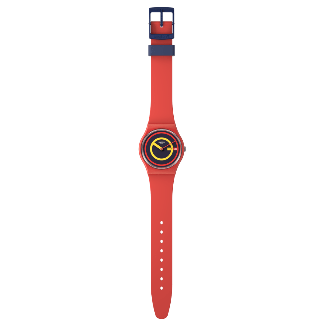 SO28R702 Reloj Swatch Concentric Red unisex banda de caucho - Resina Rojo