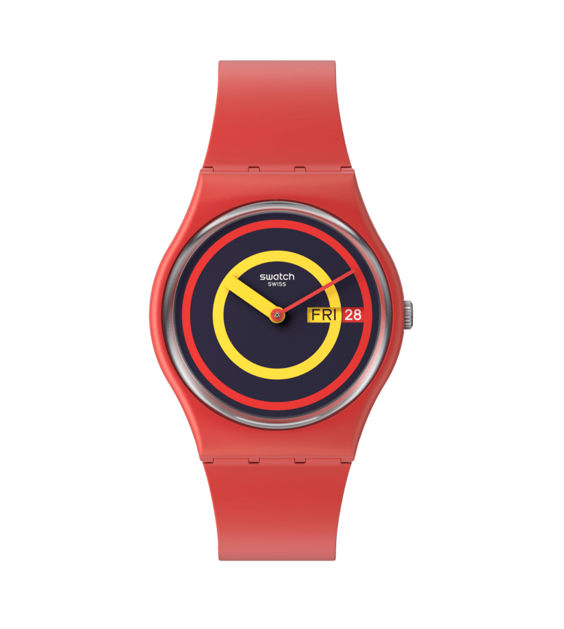 SO28R702 Reloj Swatch Concentric Red unisex banda de caucho - Resina Rojo