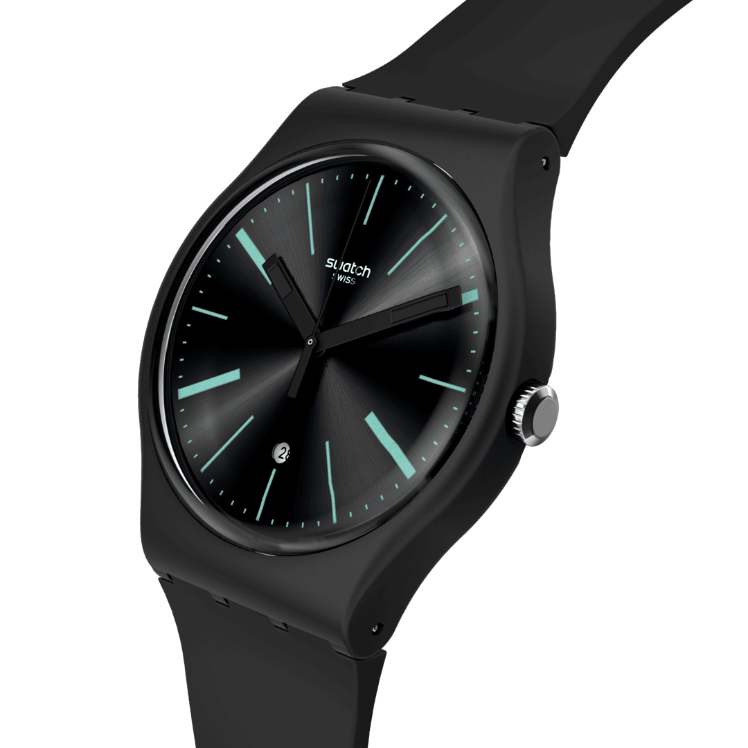 SO29B404 Reloj Swatch A Dash of Green Unisex correa de resina - Resina Negro