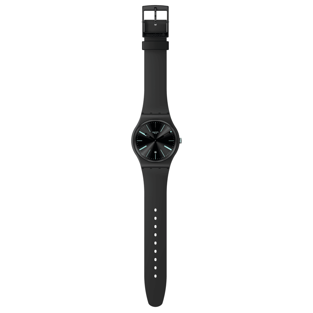 SO29B404 Reloj Swatch A Dash of Green Unisex correa de resina - Resina Negro