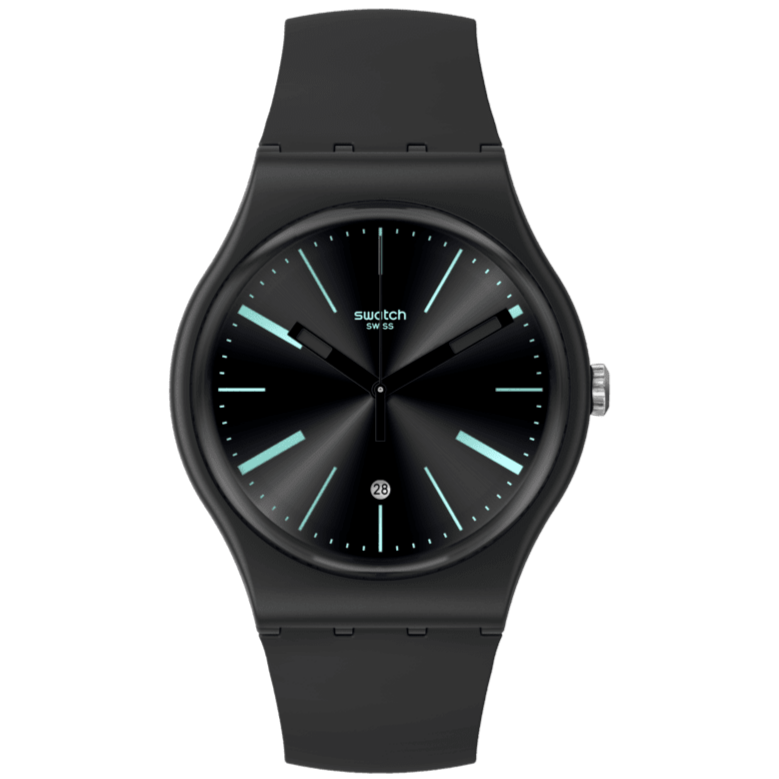SO29B404 Reloj Swatch A Dash of Green Unisex correa de resina - Resina Negro