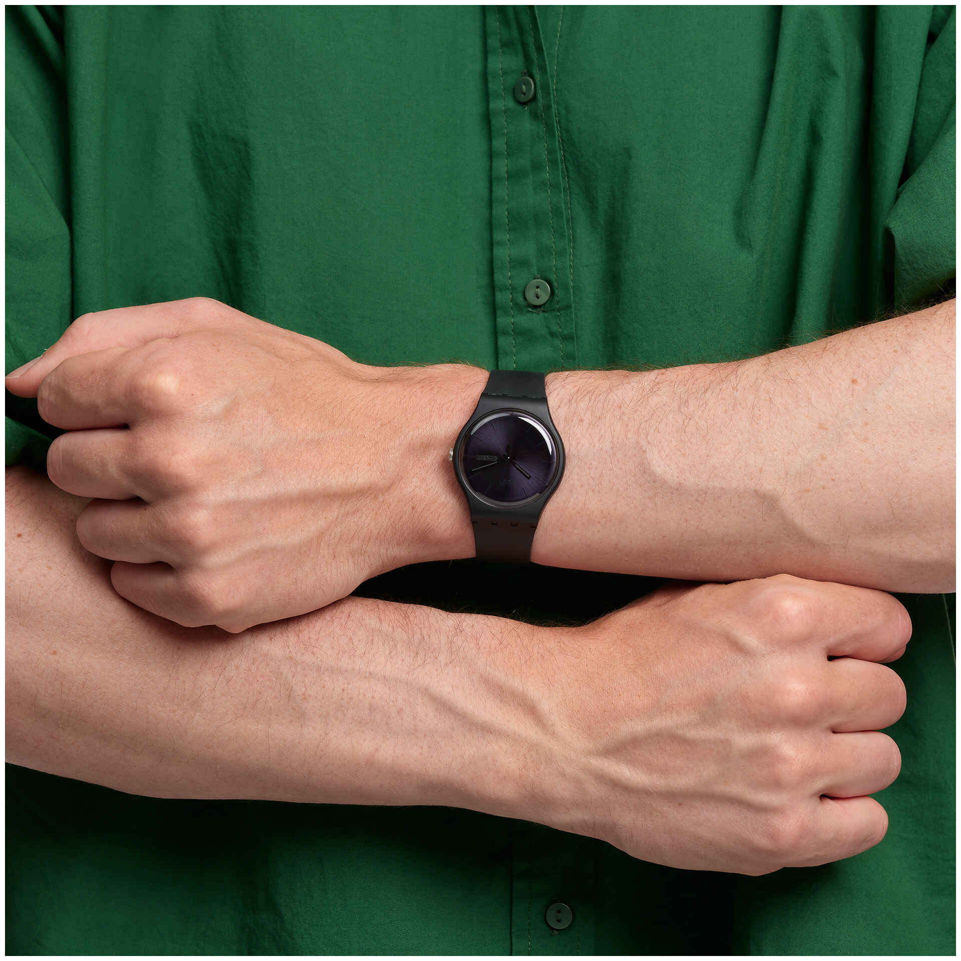 SO29B706 Reloj Swatch Black Rebel de hombre pulsera de caucho