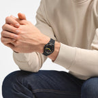SO29B707 Reloj Swatch Dark Glow de hombre pulsera de silicona - Resina Negro