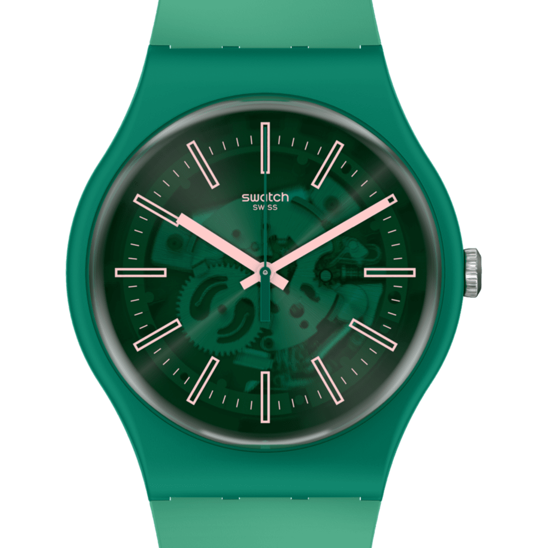 SO29G100 Reloj Swatch Sunbrush Grass de dama pulsera de resina - Resina Verde