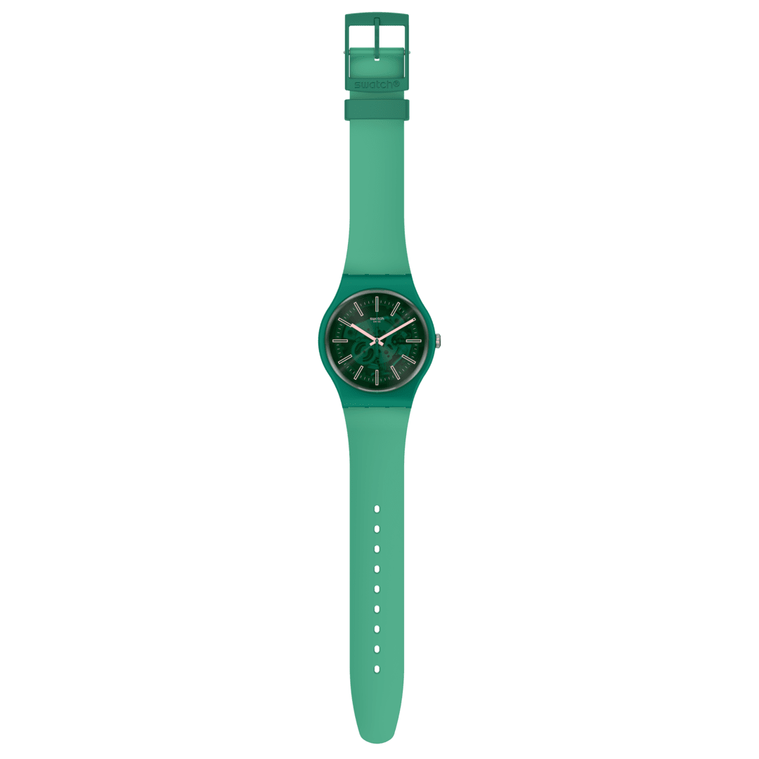 SO29G100 Reloj Swatch Sunbrush Grass de dama pulsera de resina - Resina Verde
