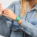 SO29G104 Reloj Swatch Meadow Flowers unisex banda de resina 41 mm - Resina Verde