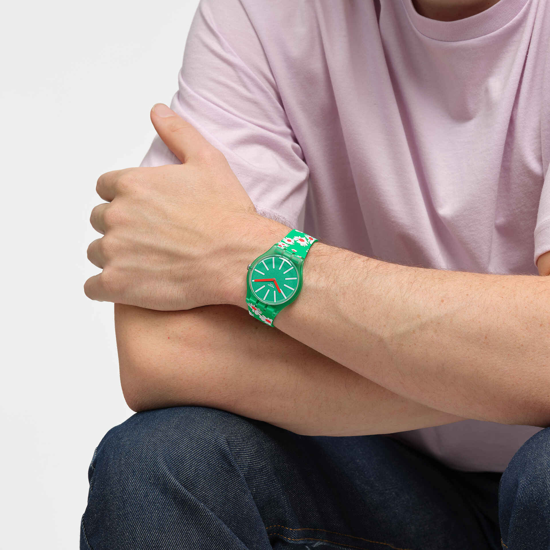 SO29G104 Reloj Swatch Meadow Flowers unisex banda de resina 41 mm