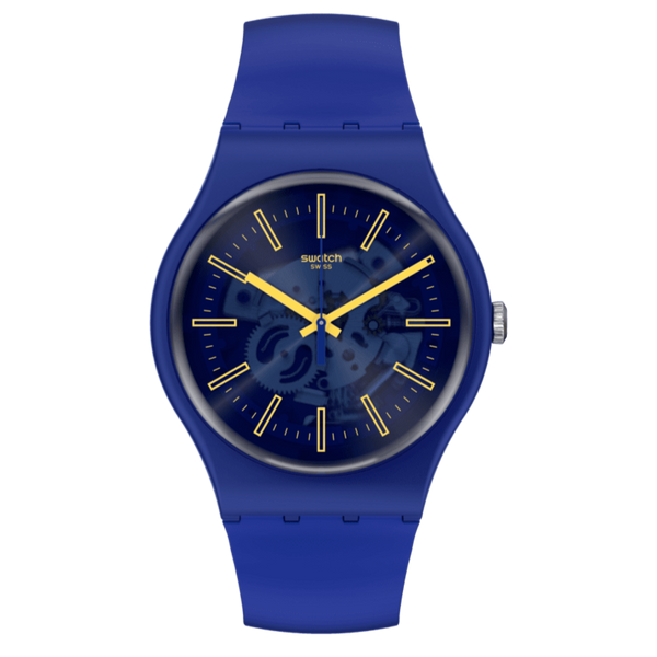 SO29N101 Reloj Swatch Sunbrush Sky unisex pulsera de caucho - Resina Azul