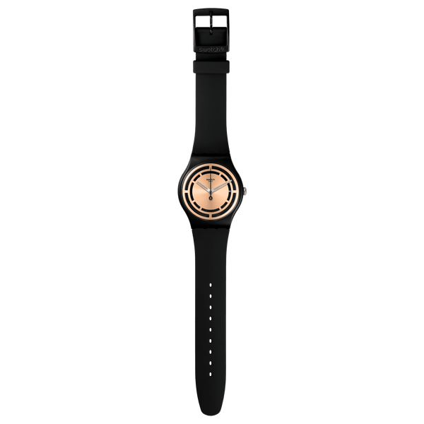 SO32B116 Reloj Swatch Clear Sign Unisex pulsera de silicona - Resina Negro