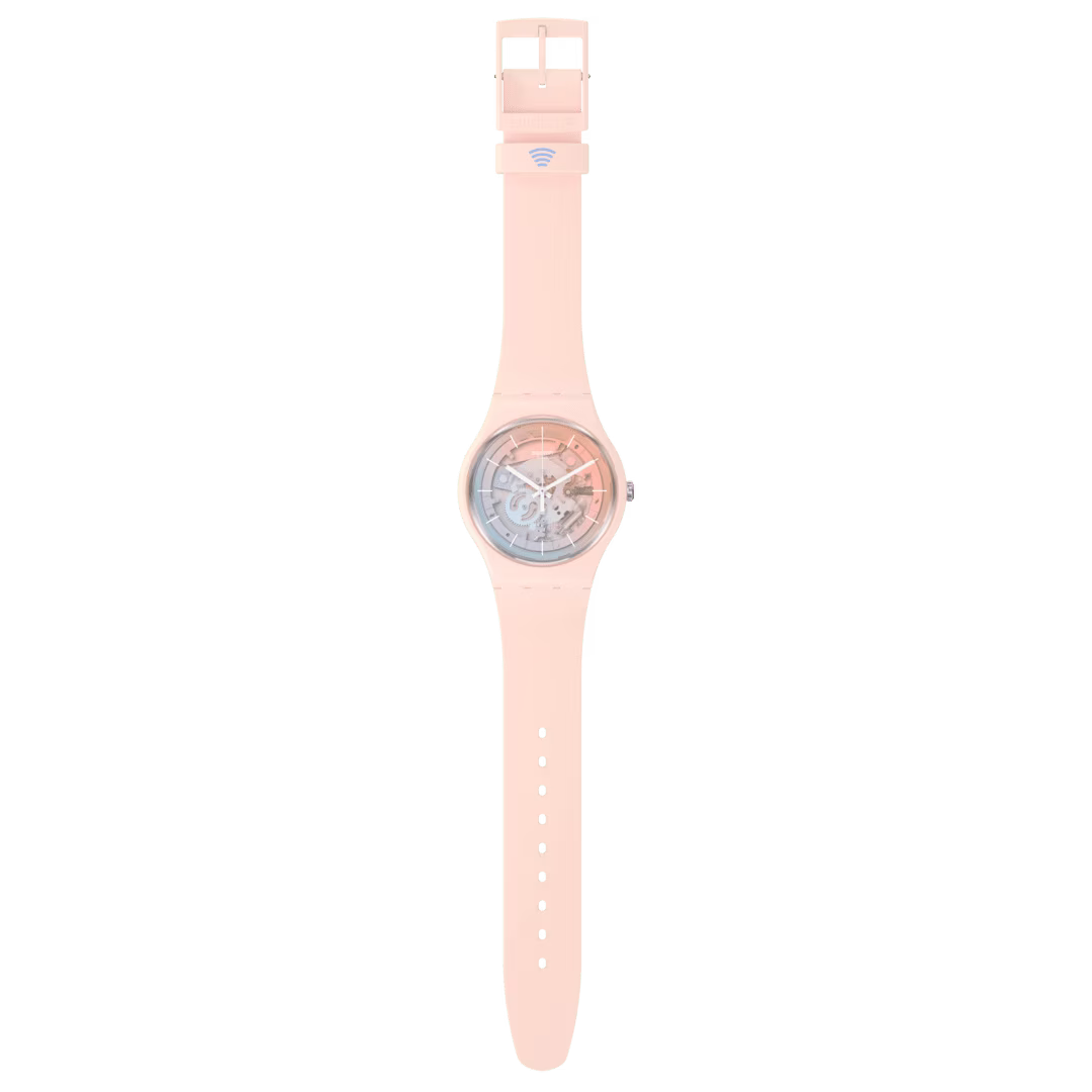 SO32P103-5300 Reloj Swatch Fleetingly Pink Pay! unisex pulsera de resina - Resina Rosa