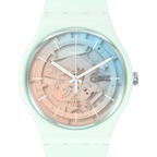 SO32S101 Reloj Swatch Fleetingly Iceblue Unisex de correa de caucho