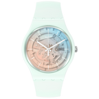 SO32S101 Reloj Swatch Fleetingly Iceblue Unisex de correa de caucho