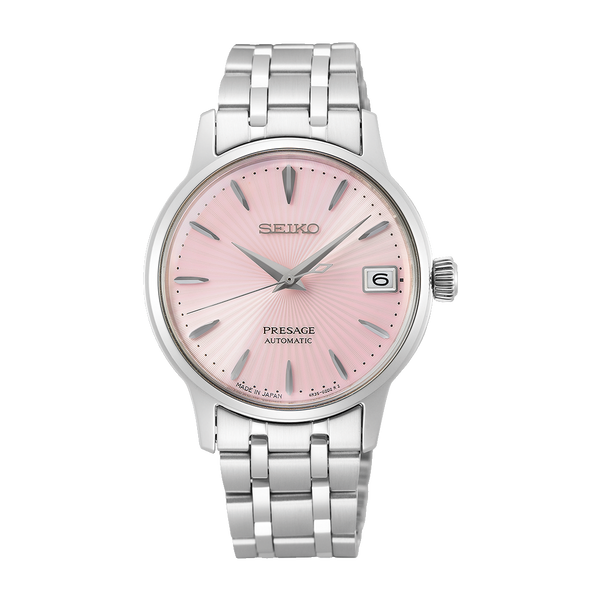 SRP839J1 Reloj Seiko Presage de mujer correa de metal plateado