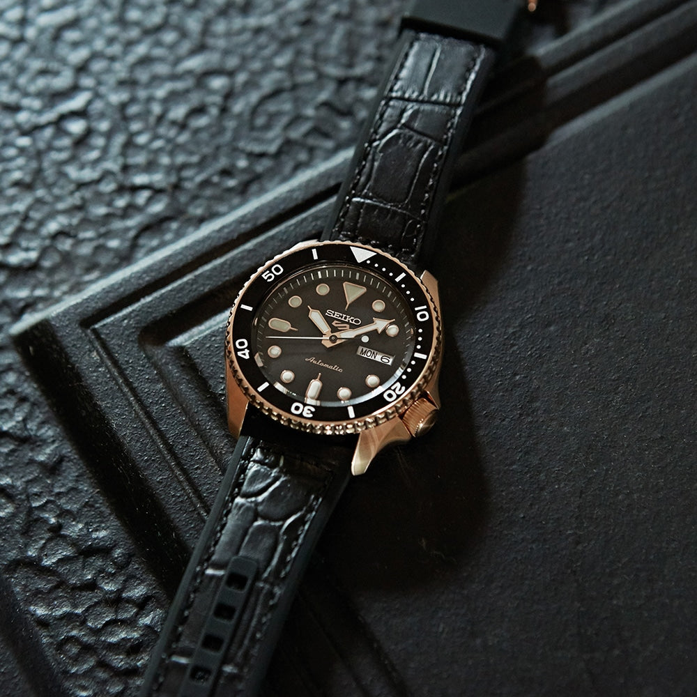 SRPD76K1 Reloj Seiko 5 Sports Hombre Caja Oro Rosa Correa