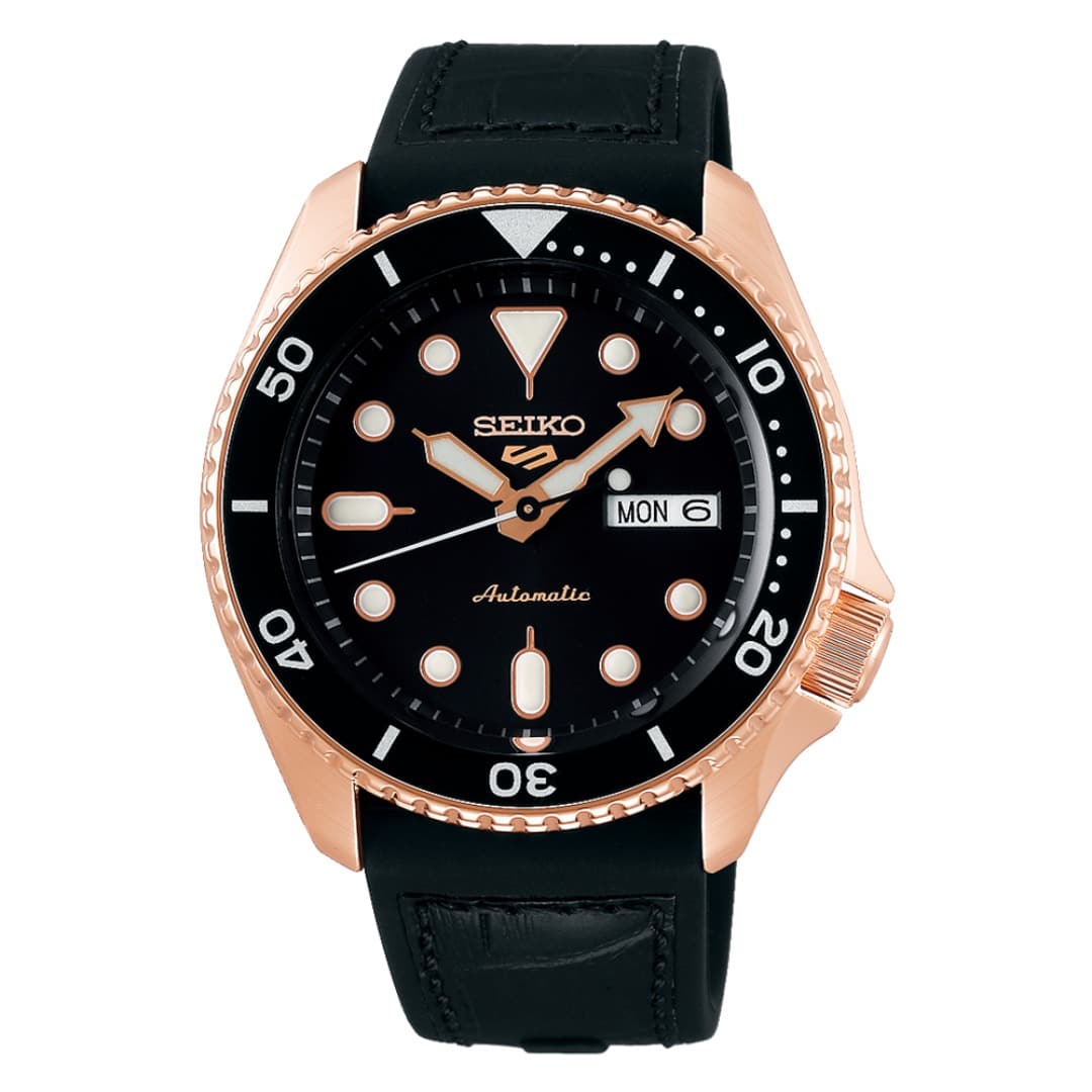SRPD76K1 Reloj Seiko 5 Sports Hombre Caja Oro Rosa Correa