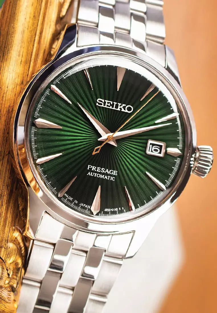 SRPE15J1 Reloj Seiko Presage Cocktail Mockingbird de hombre pulsera de metal - Acero Inoxidable Plateado