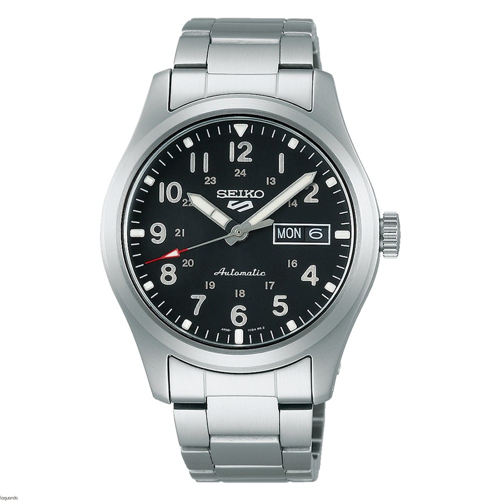 5-SRPG27K1 Reloj Seiko 5 Sports 5 Hombre Acero Inoxidable Esfera Negra - Reloj original en Guatemala