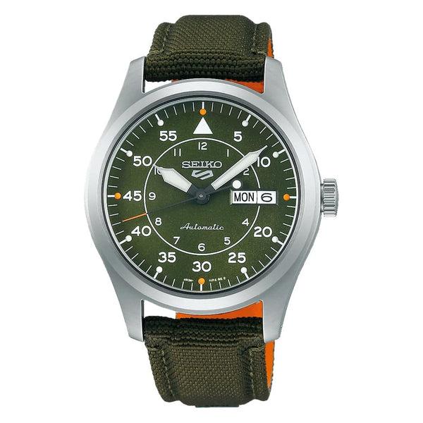 SRPH29K1 Reloj Seiko Serie 5 Análogo para Hombre con Correa de Tela verde
