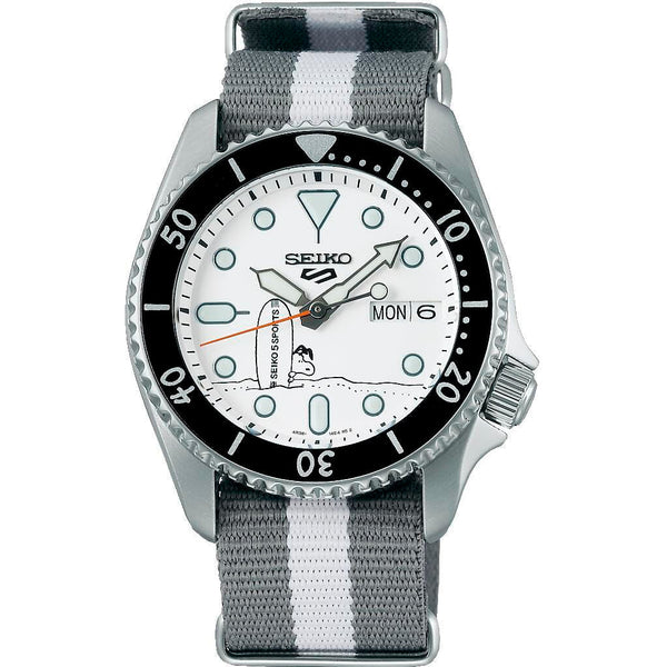 SRPK25K1 Reloj Seiko 5 Sports x Peanuts Snoopy de caballero correa de tela - Tela Bicolor