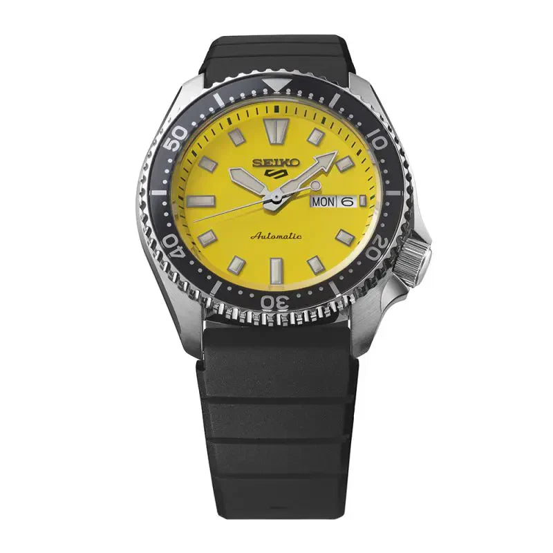 SRPL87K1 Reloj Seiko 5 Sports Hombre Correa Caucho Amarillo