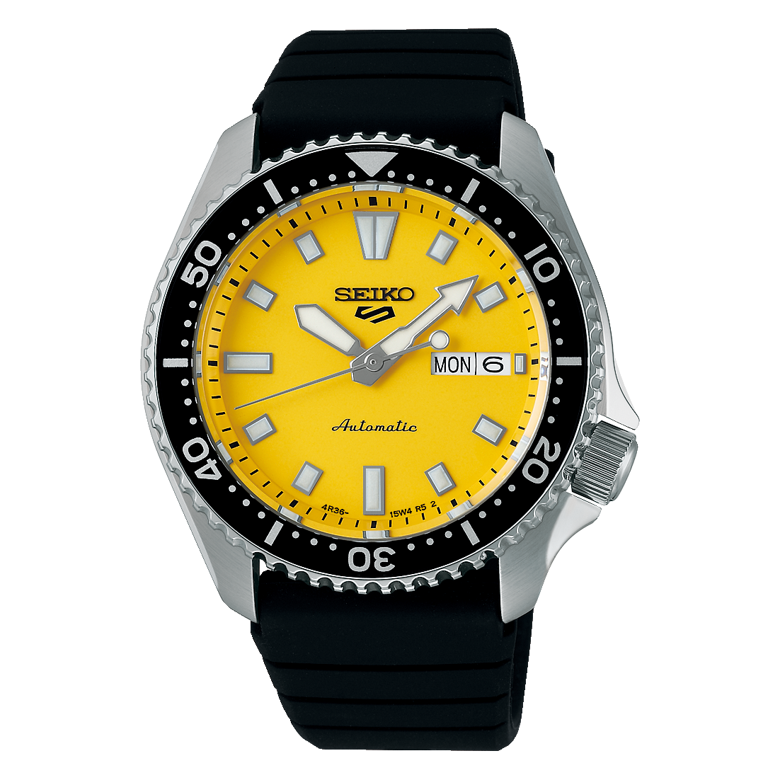 SRPL87K1 Reloj Seiko 5 Sports Hombre Correa Caucho Amarillo