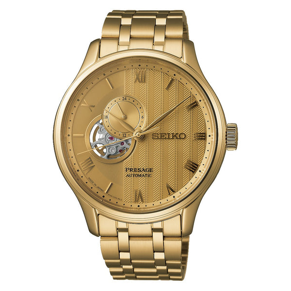 SSA468J1 Reloj Seiko Presage Japanese de hombre banda de metal dorado
