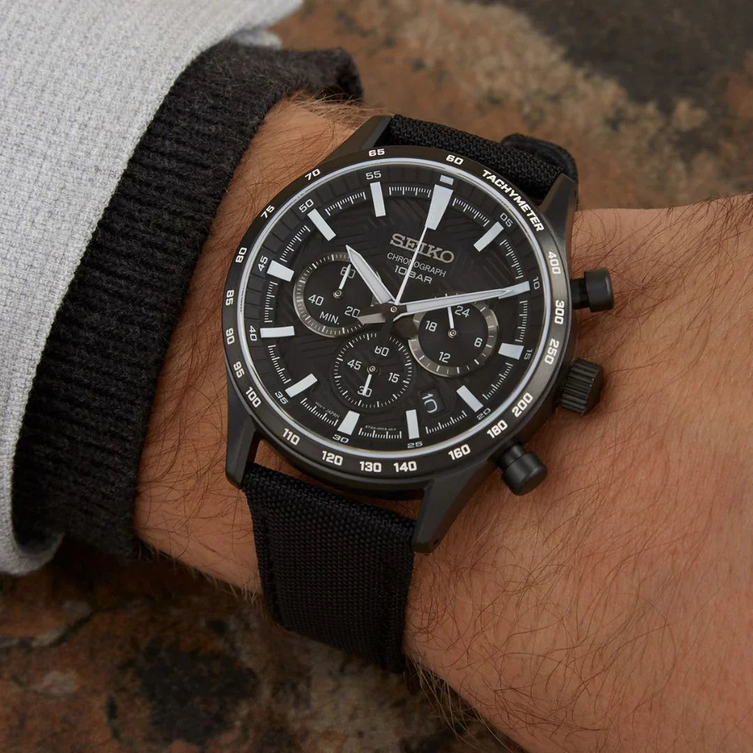 SSB417P1 Reloj Seiko Essentials Hombre Correa Nylon Negra